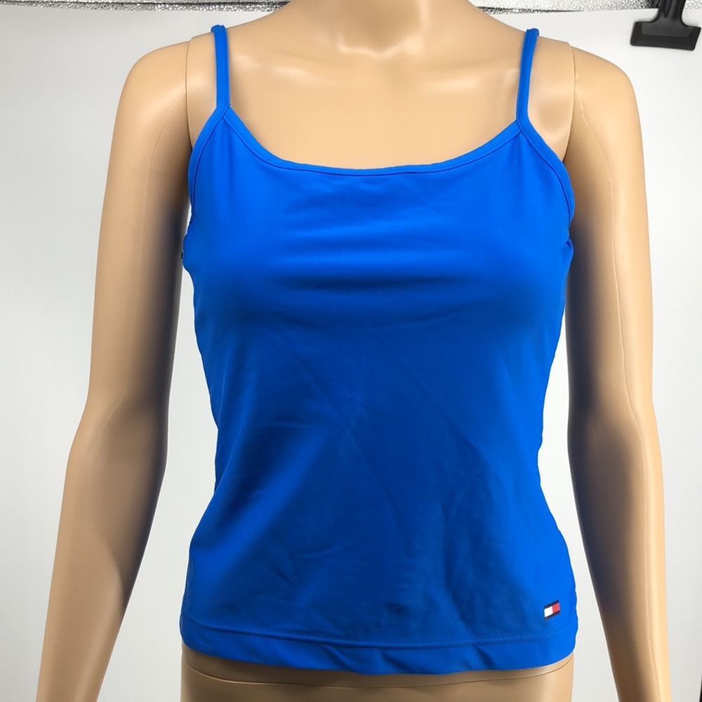 Vintage y2k Tommy Hilfiger blue stretch Cami Spaghetti Strap Tank Size Medium